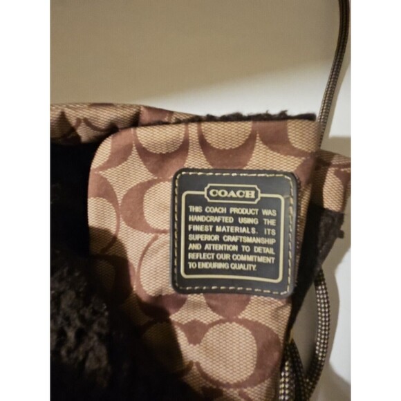COACH Q1302 SHAINE SIGNATURE BROWN KHAKI MONOGRAM WINTER RAIN BOOTS SIZE 6.5B - Picture 6 of 9